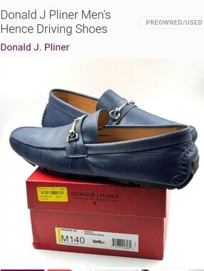 Donald J. Pliner Men’s Navy Leather Bit Loafers